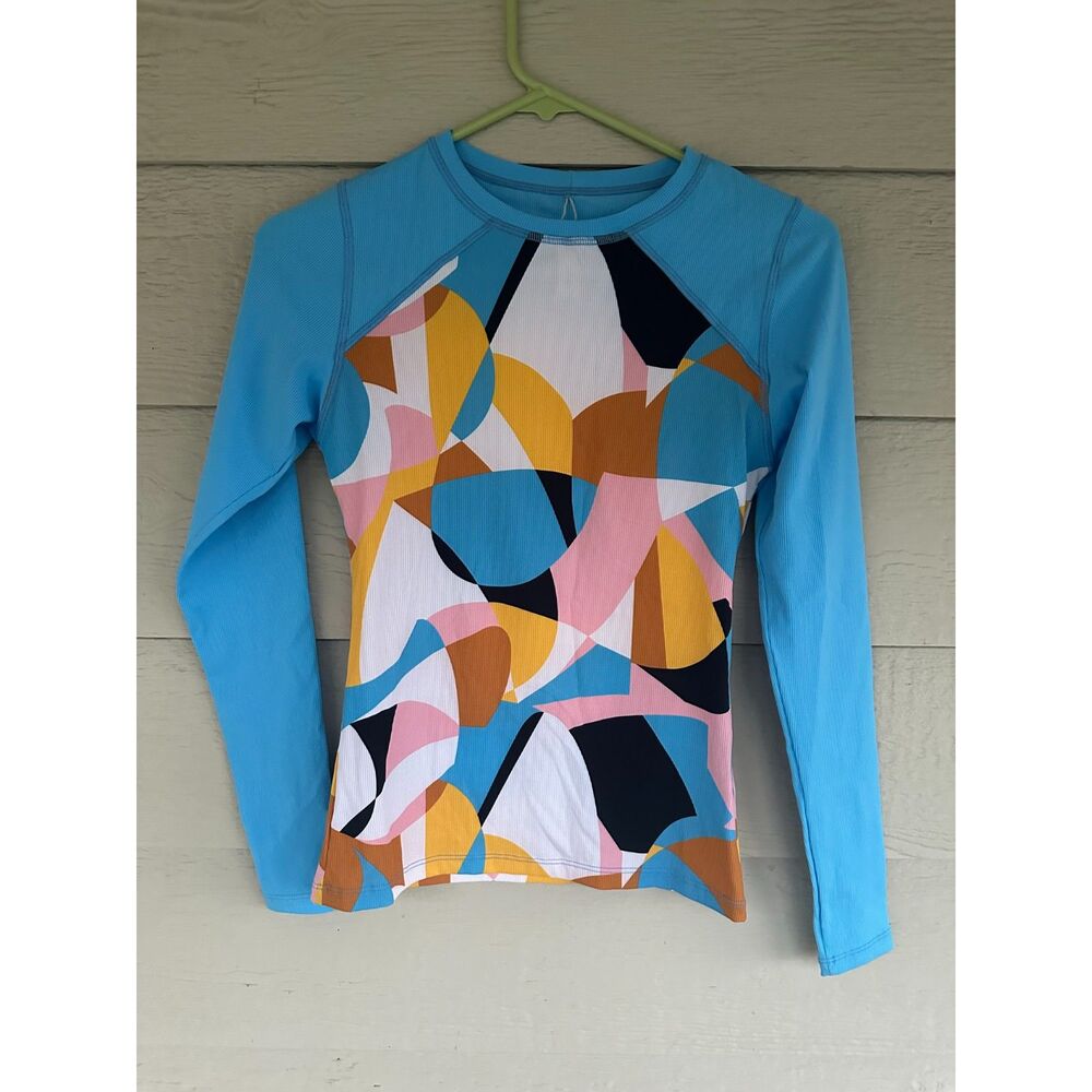 Maaji Picasso Diver Long Sleeve Rash Guard Swim Top Women's Size Medium